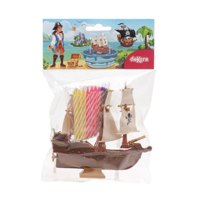 Topper Barco Pirata Dekora 10 Velas – Decoración Pastel Cumpleaños