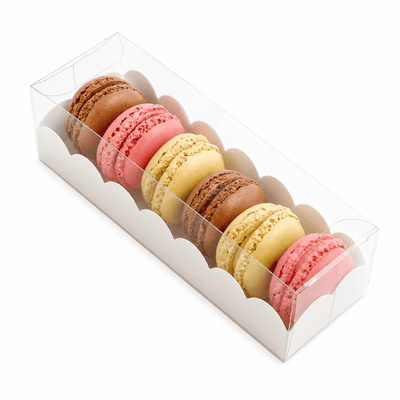 White Macaron Box - 6 Macarons (Pack of 2)
