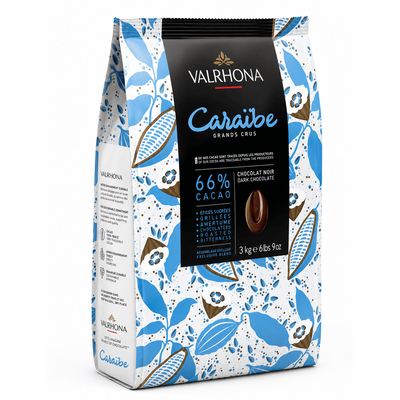 Fèves Chocolat Caraïbe 66% Valrhona - Format 3kg