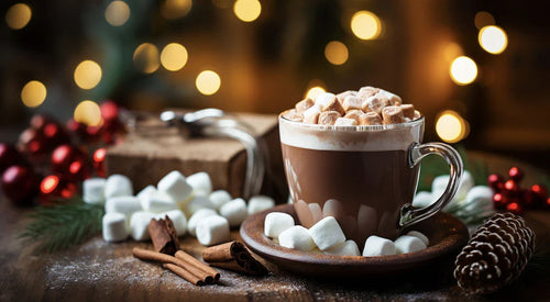 Chocolat chaud onctueux à la parisienne, servi dans une tasse avec crème fouettée et copeaux de chocolat.