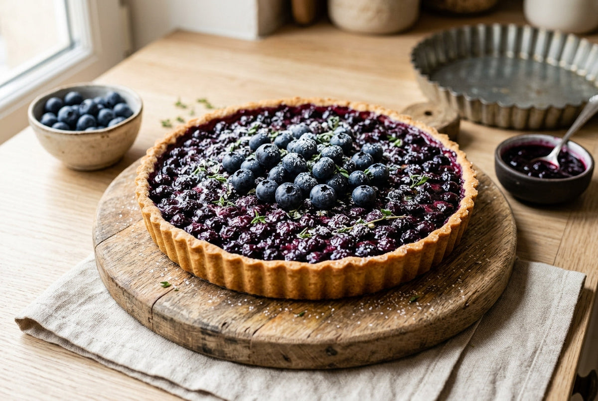 tarte aux myrtilles pate sablee fruits violets recette