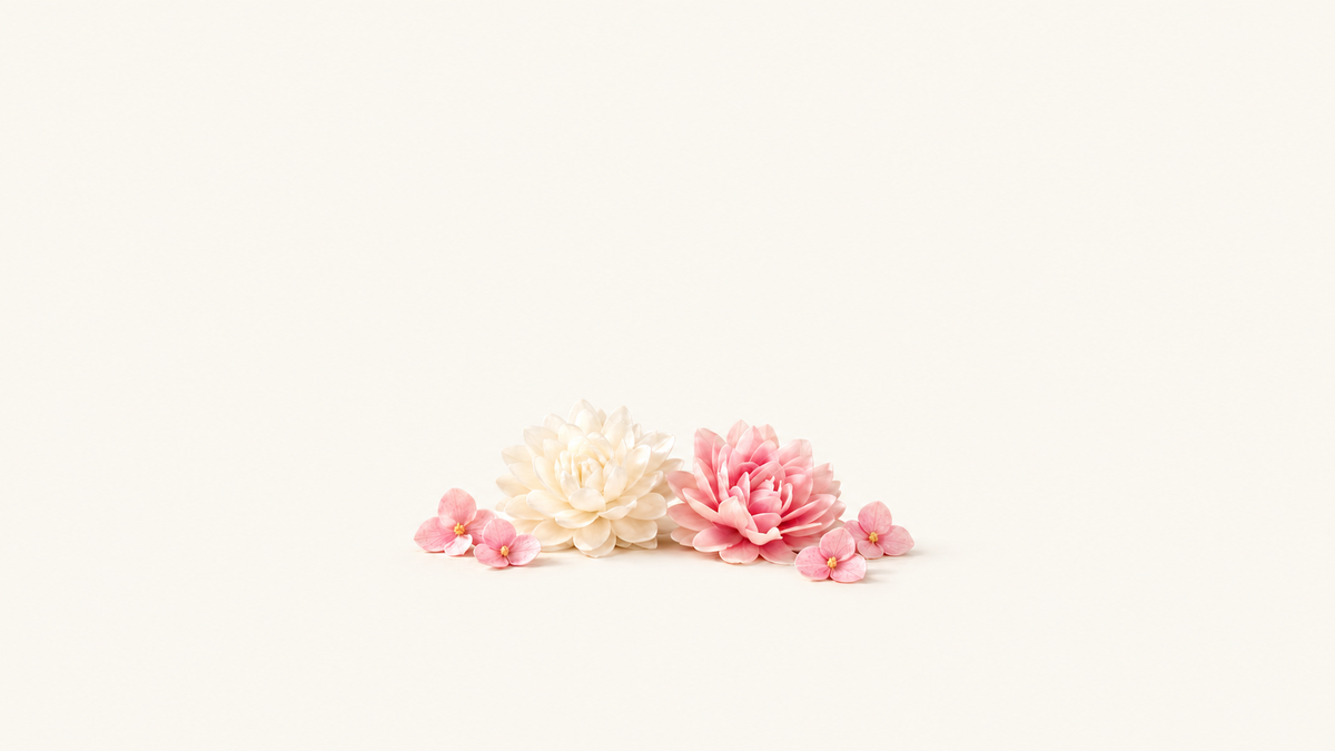 Décoration Florale — sélection sur fond crème uni Patissland