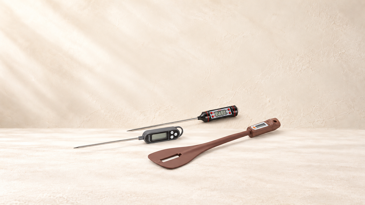 Thermomètre de Cuisson — vue large sur fond crème Patissland