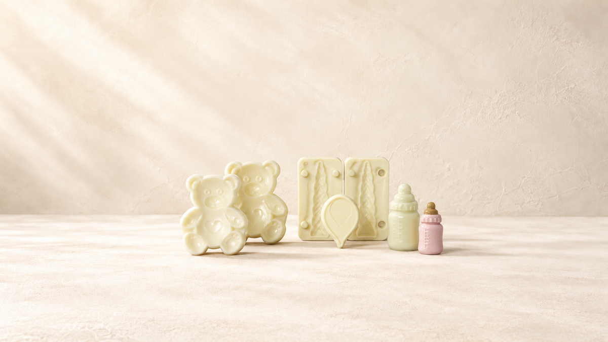 JEM — produits de la collection sur fond crème Patissland