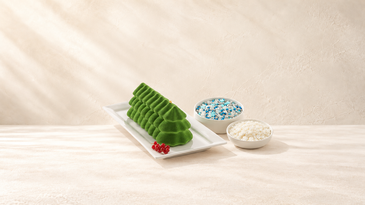 Let it Snow ! — produits de la collection sur fond crème Patissland