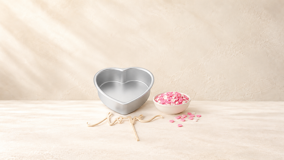 Collection Love — produits de la collection sur fond crème Patissland
