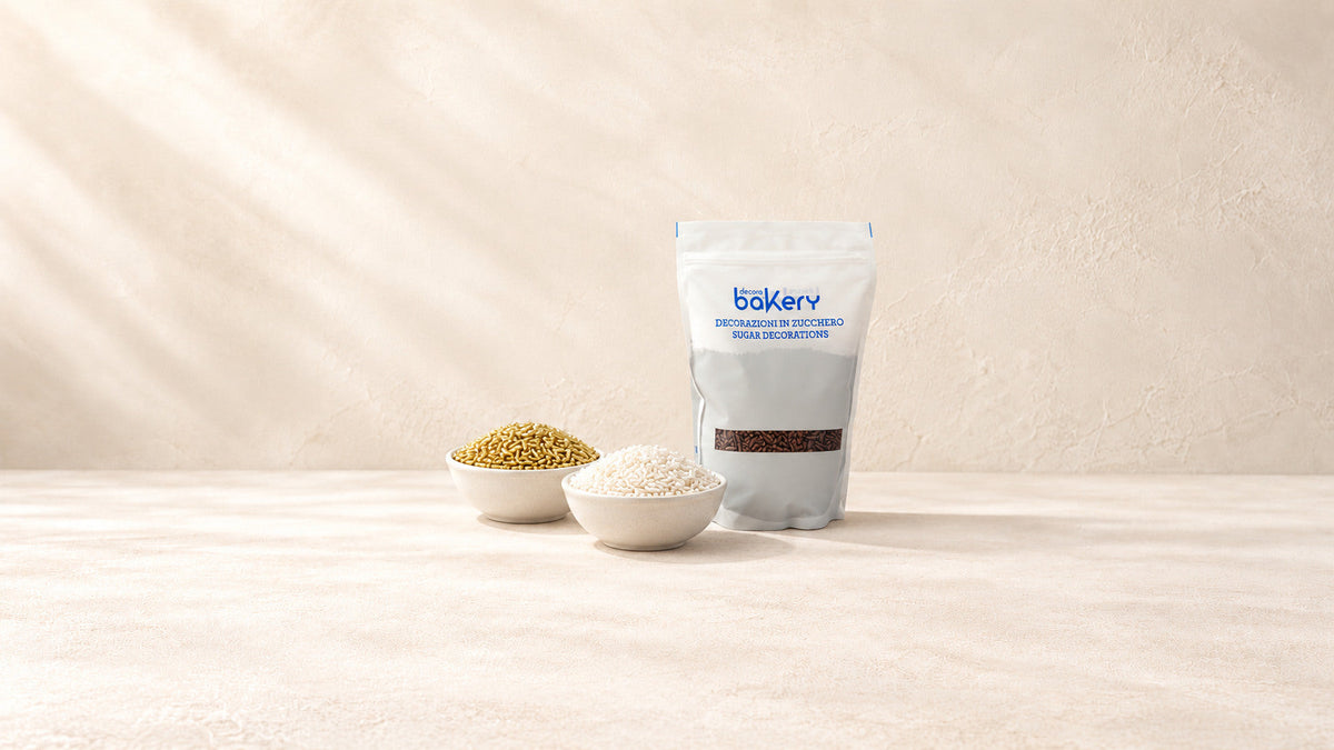 Vermicelles — produits de la collection sur fond crème Patissland