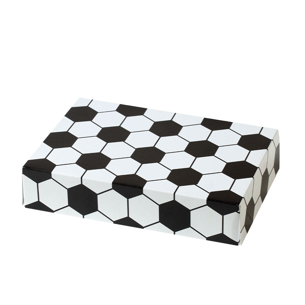 Boîte à gâteau carton rigide motif ballon de foot – 23x16x5 cm