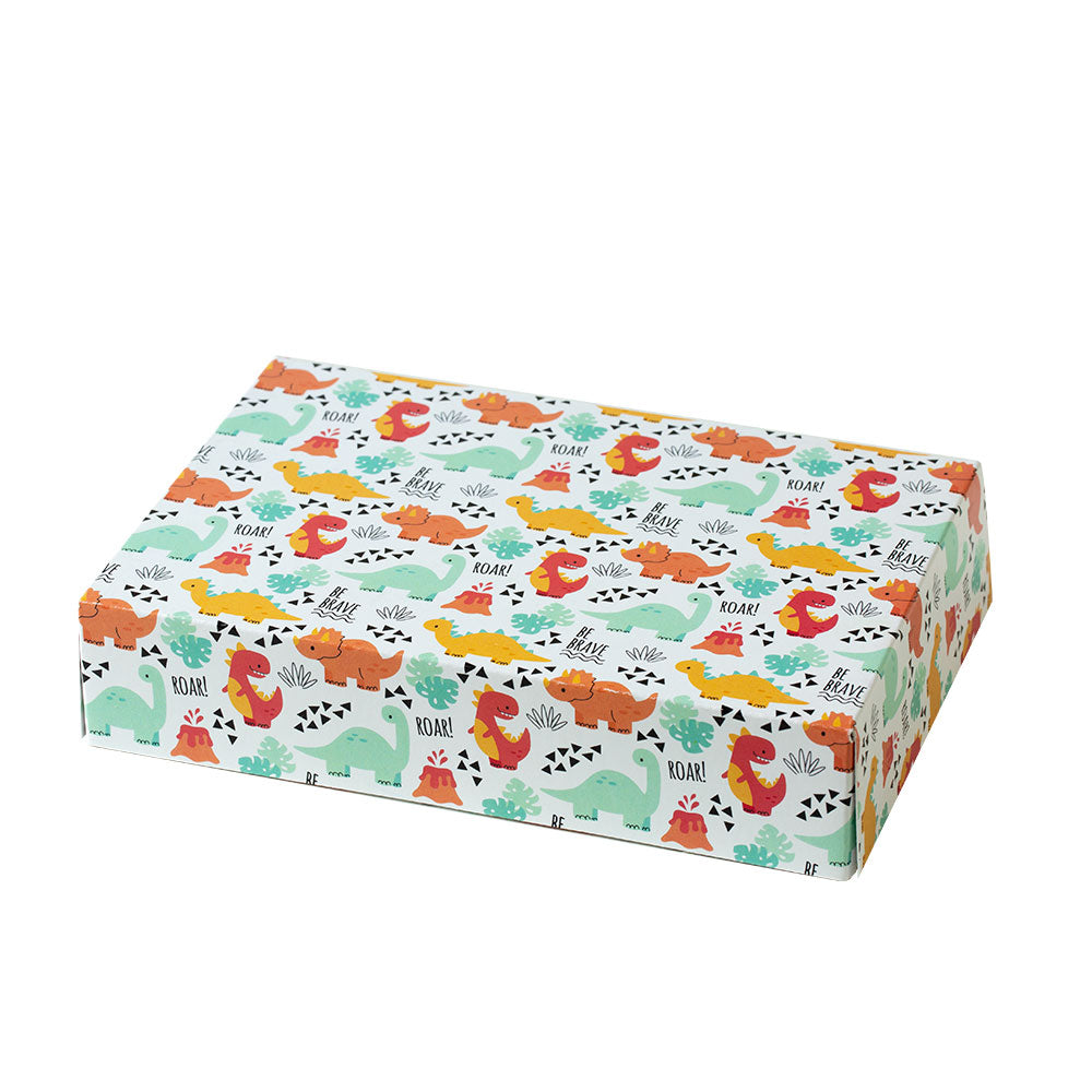 boîte gâteau enfant, boîte dinosaures, packaging anniversaire dinosaure, emballage pâtisserie ludique