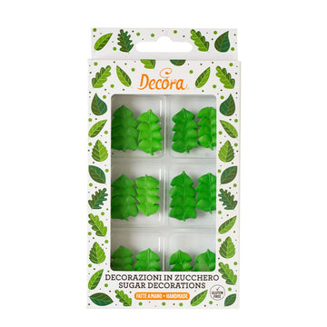12 Feuilles Vertes en Sucre
