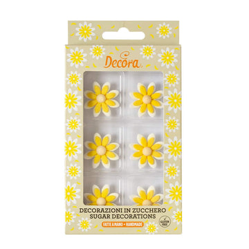 6 Marguerites Jaune en Sucre