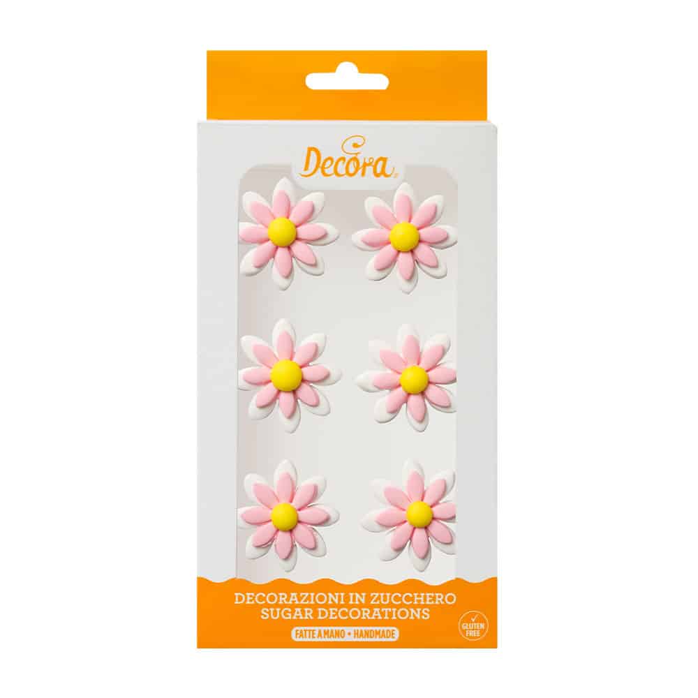 Marguerite en sucre Decora rose deux tons