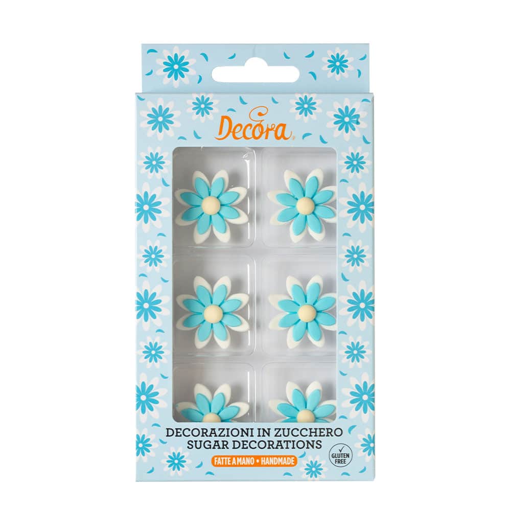 Marguerite en sucre Decora bleu clair deux tons