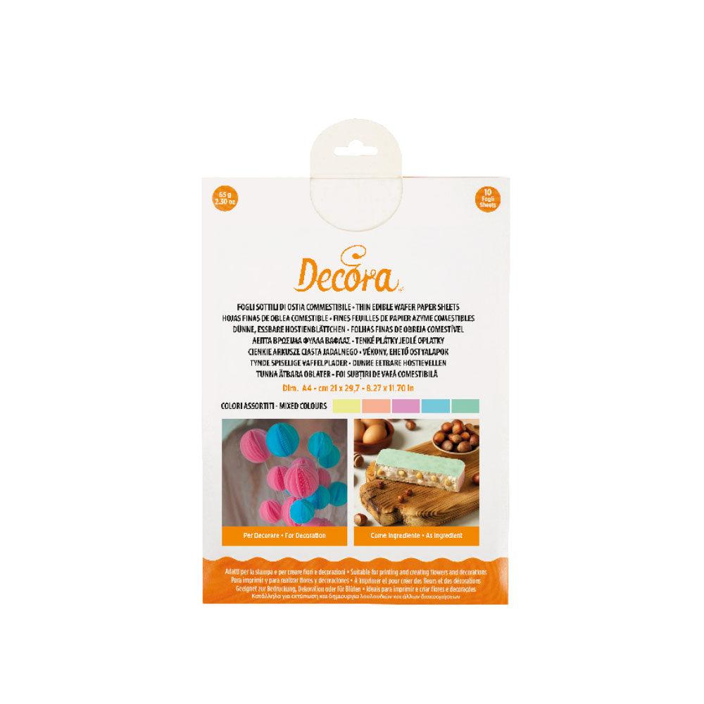 10 Feuilles Azyme Fines A4 Colorées - DECORA