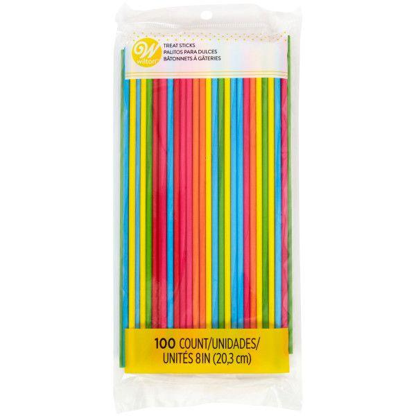 100 Bâtonnets à Sucettes Multi Colors - 20cm