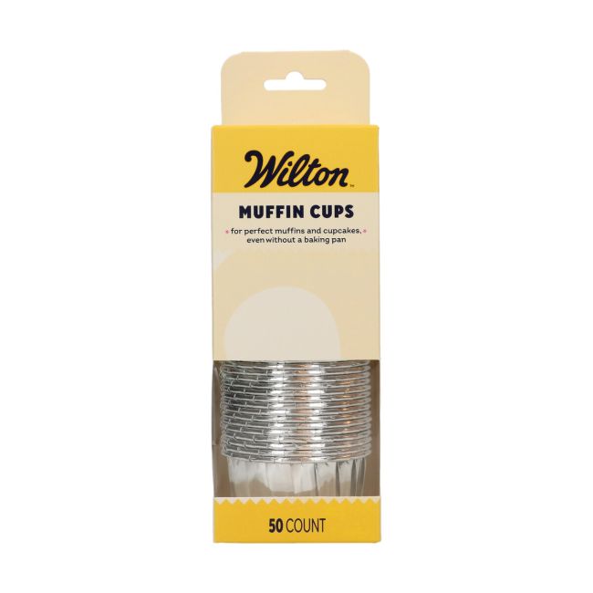 50 Muffin Cups - Silver