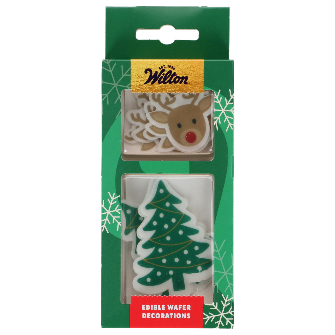 9 Décorations Comestibles en Azyme Renne et Sapin de Noël