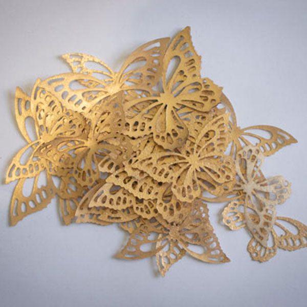 22 Papillons Comestibles - Metallic Gold - CRYSTAL CANDY