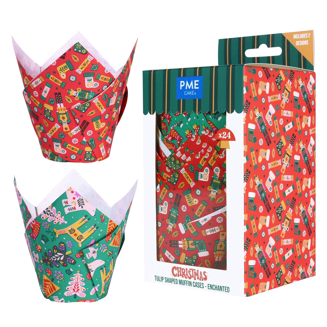 24 Caissettes à Muffins Tulipe - Enchanted