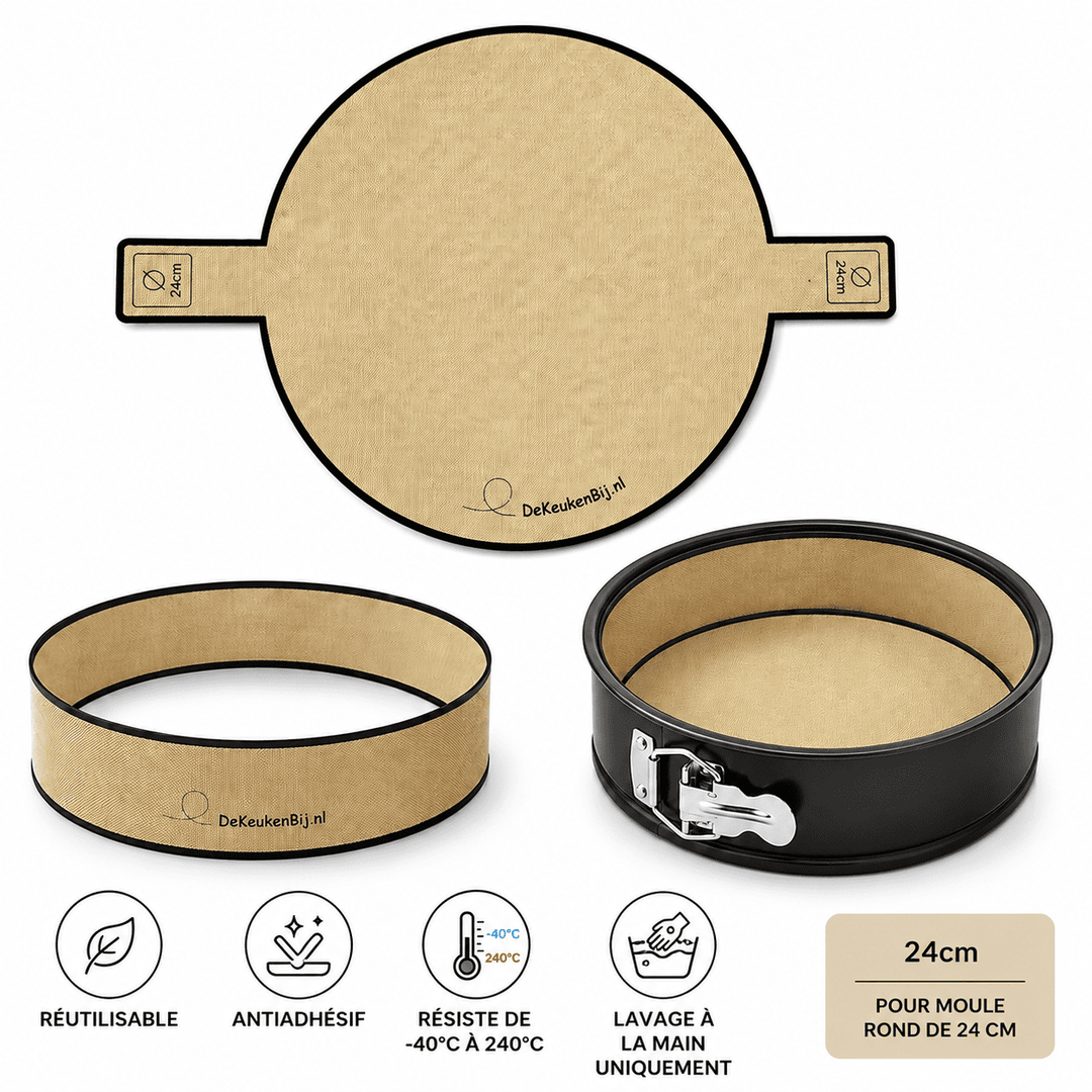 Papier Cuisson Silicone Réutilisable Rond Ø24cm