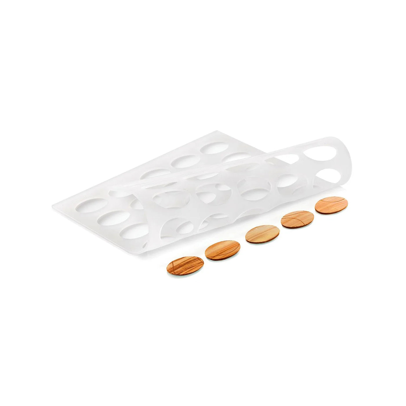 Chablon silicone Silikomart – 2 tapis pour 42 décorations ovales 24x34 mm

