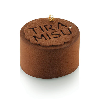 Entremets cylindrique avec décor “TIRAMISU”