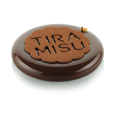 Tarte moderne glacée avec disque “TIRAMISU”