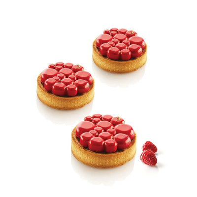 Kit Tarte Paradis Silikomart – moule silicone avec cercles inoxydables pour tartes modernes Ø80 mm