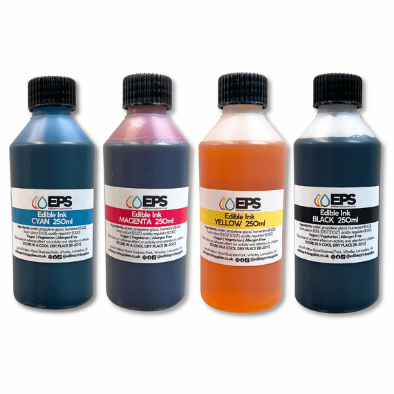 Juego Completo de Recarga de Tinta Comestible 250ml