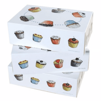 Boîte 4 cupcakes blanche 16 x 16 cm Patisdécor