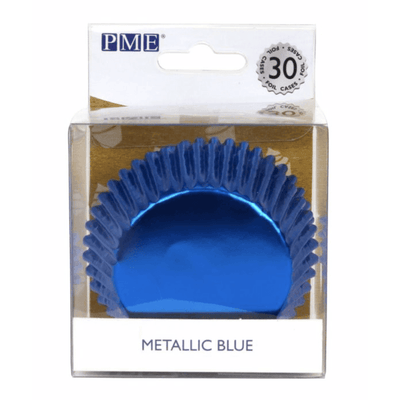 30 Caissettes à Cupcake Bleu Métallique - PME