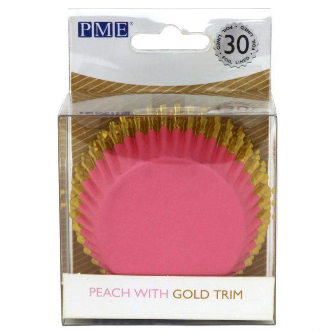 30 Cupcake-Förmchen – Gold/Pfirsich – Patissland
