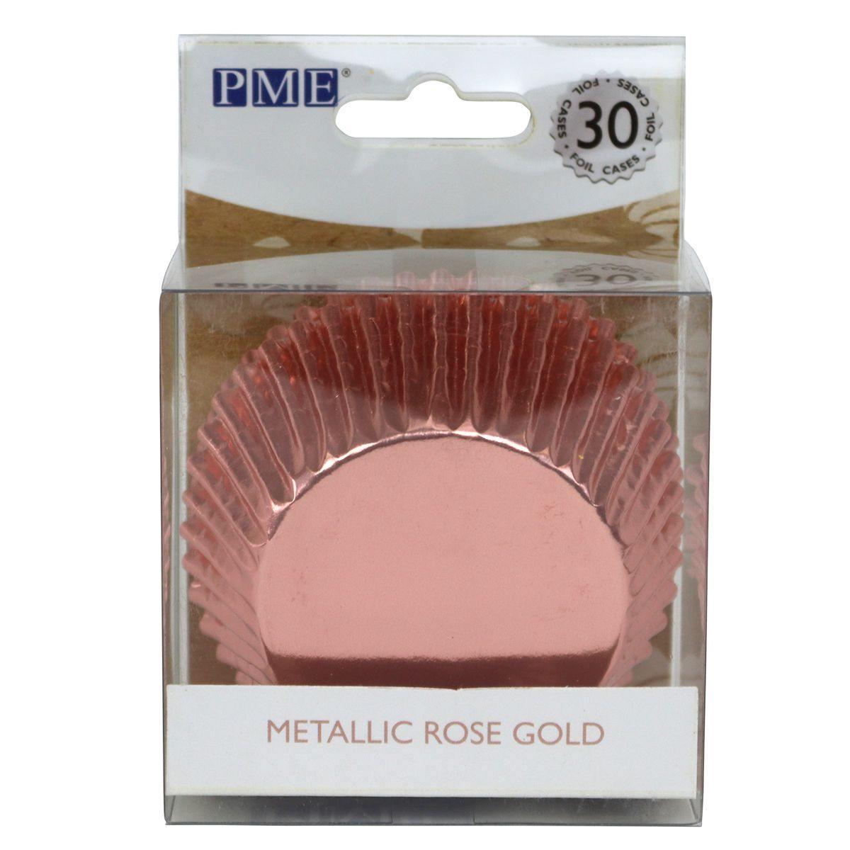 30 Caissettes à Cupcake Metallic Rose Gold - Patissland