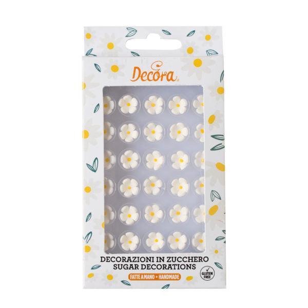 30 Petites Fleurs Blanches en Sucre
