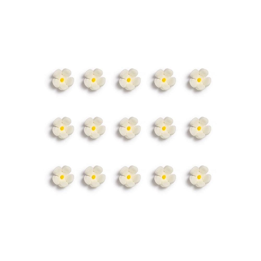 30 Petites Fleurs Blanches en Sucre - DECORA