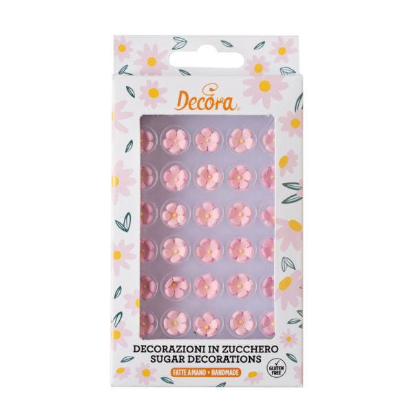 30 Petites Fleurs Roses en Sucre
