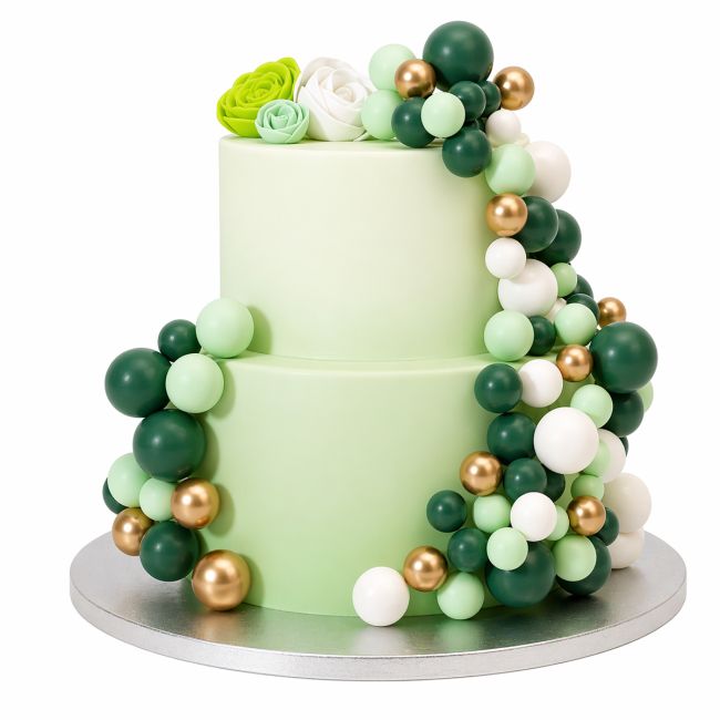 Set Boules Décoratives sur Tiges - Tons Naturels & Or - 32 pièces