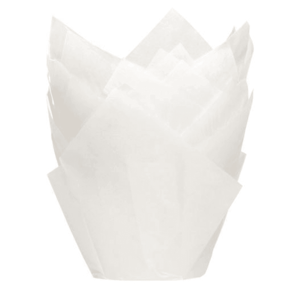 36 Caissettes à Muffin Tulipe Blanche