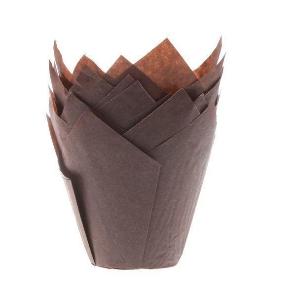 36 Caissettes à Muffin Tulipe Marron - HOUSE OF MARIE