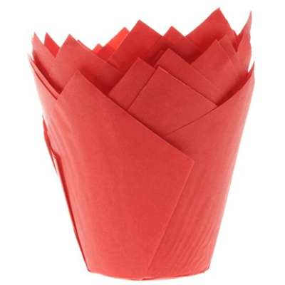 36 Caissettes à Muffin Tulipe Rouge - HOUSE OF MARIE