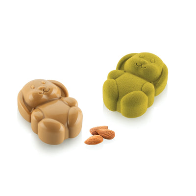 Moule en silicone Rabbit 70 Silikomart Professional avec emporte-pièce pour 8 lapins individuels de 70 ml
