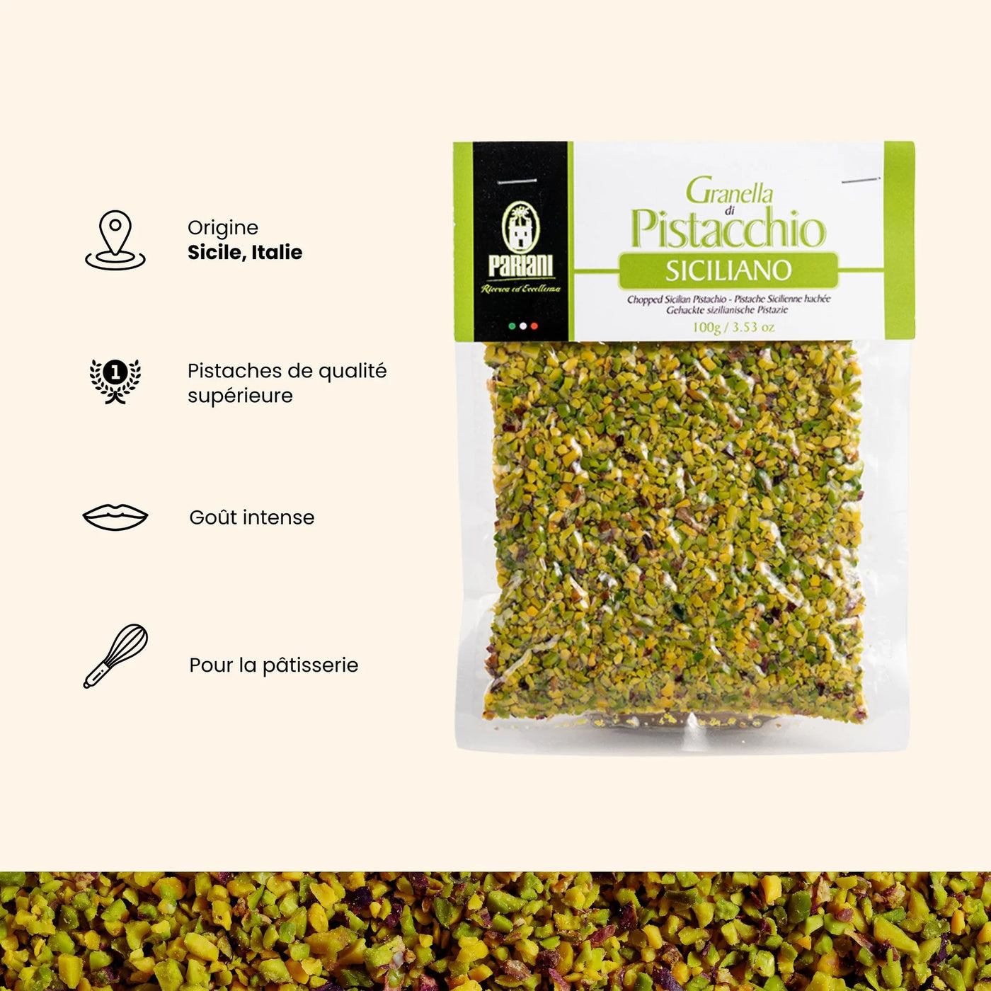 Pistachos picados de Sicilia - 100g