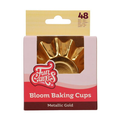 48 Caissettes à Cupcake Bloom - Metallic Gold - FUN CAKES