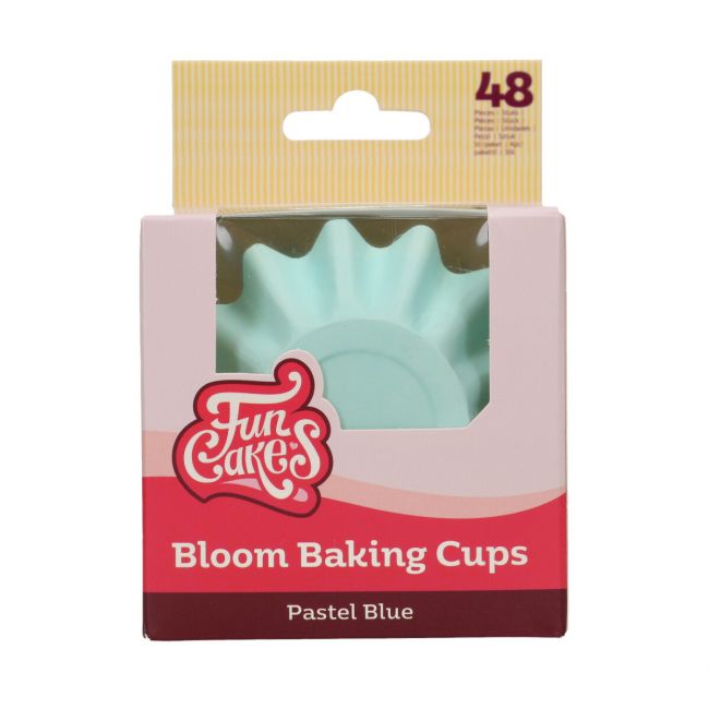 48 Caissettes à Cupcake Bloom - Pastel Blue - FUN CAKES