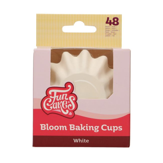 48 Caissettes à Cupcake Bloom - White Style - FUN CAKES