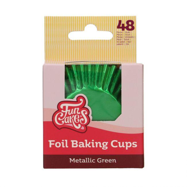 48 Caissettes à Cupcake Metallic Green