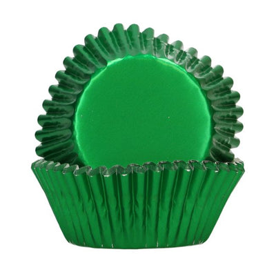 48 Caissettes à Cupcake Metallic Green - FUN CAKES