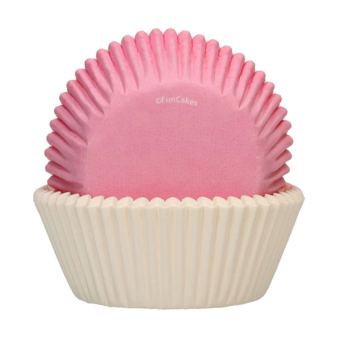 48 Caissettes à Cupcake - Rose & Blanc