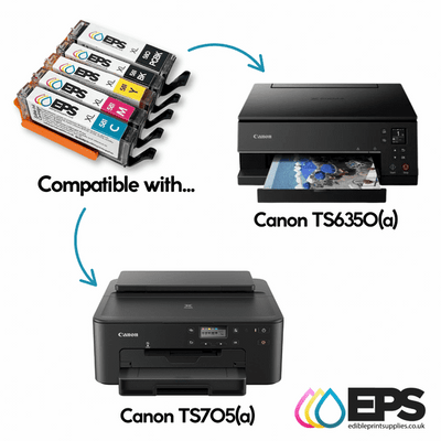 5 Cartouches XL Encre Comestible CLI581/ PGI580 - Compatibele Canon TS705/TS6350