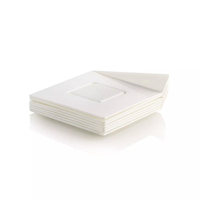 Semelle blanche vue de dessus avec pastille antidérapante centrale